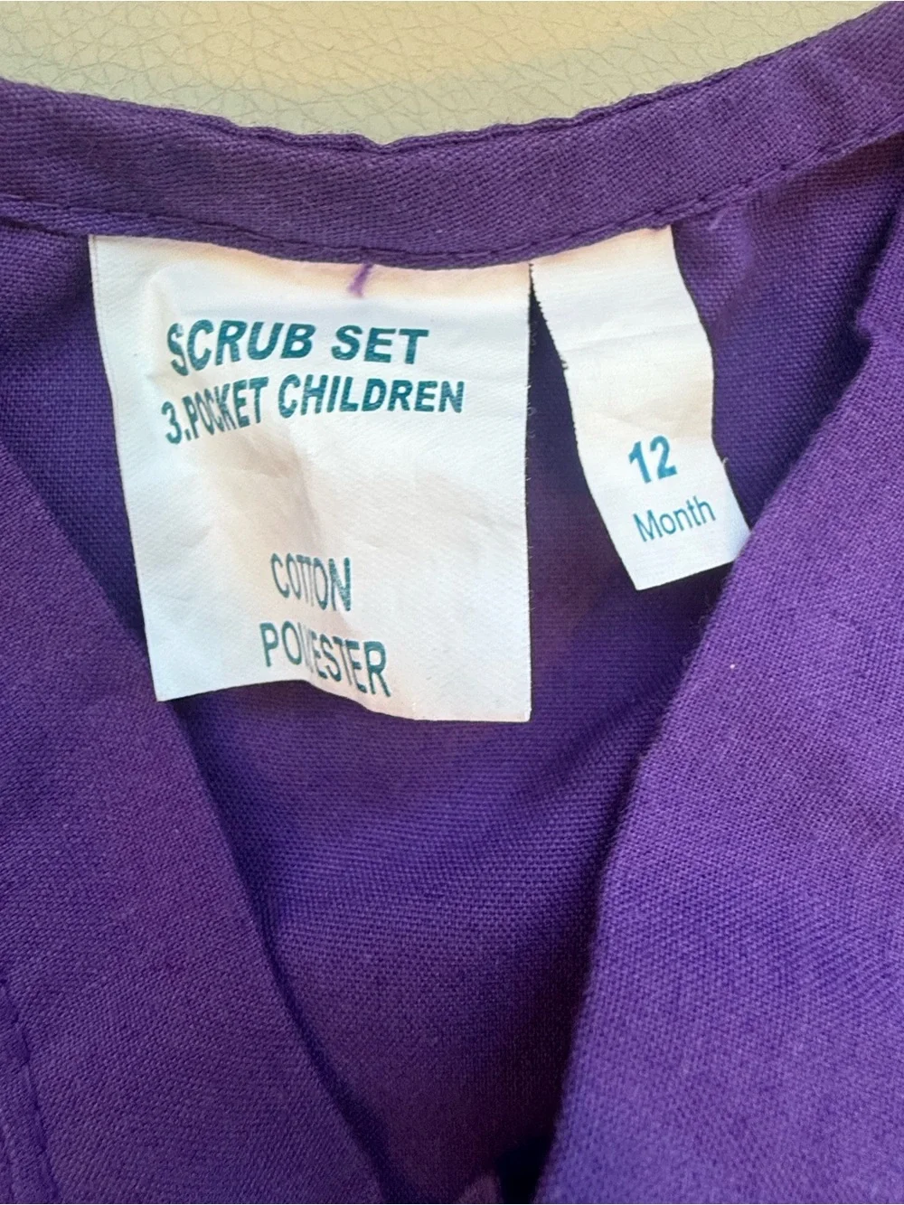 Purple Children’s Scrub Set – 12 Months